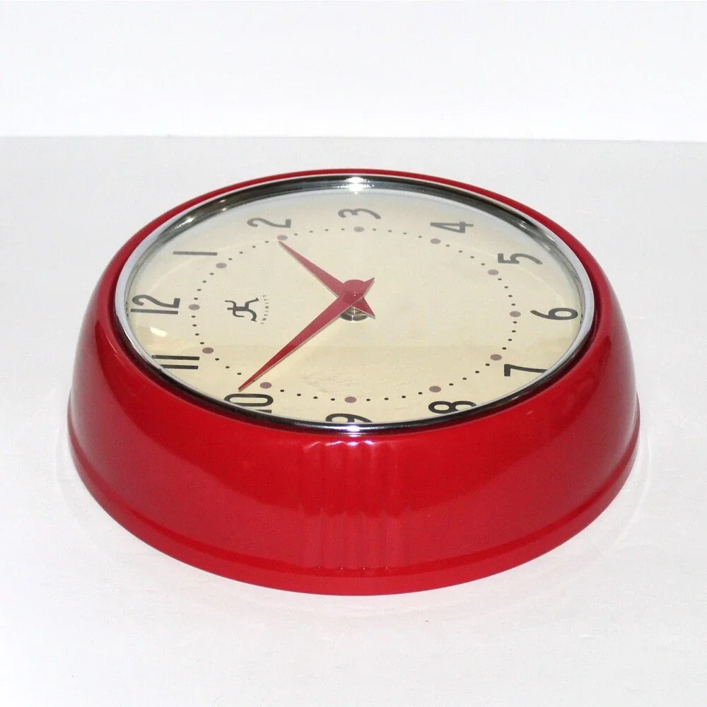 Infinity Retro Wall Clock Red round 9.5